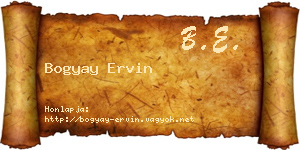 Bogyay Ervin névjegykártya