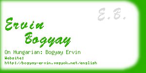 ervin bogyay business card